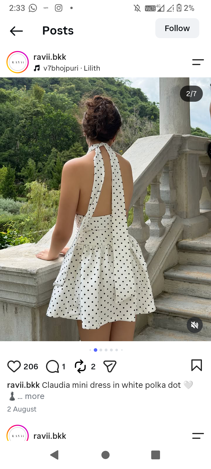 Mini polka white short halter dress