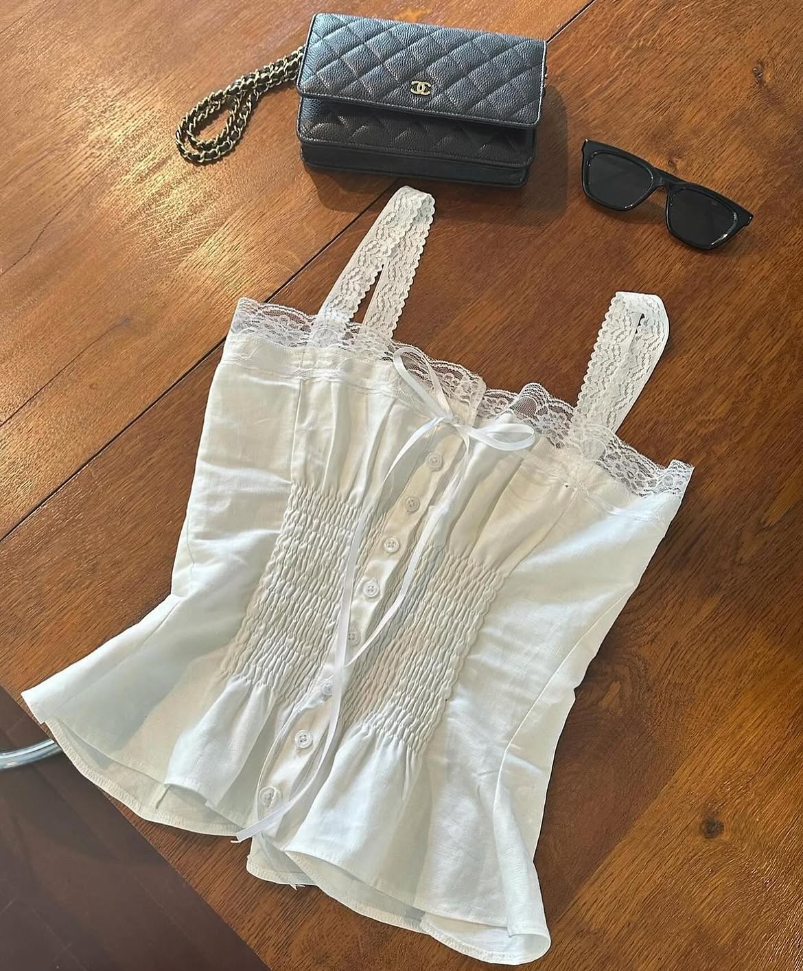 White cottage lace top